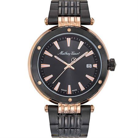 ساعت مچی مردانه کلاسیک تمام استیل، نمایش تاریخ، موتور RONDA 515، رنگ PVD، ست