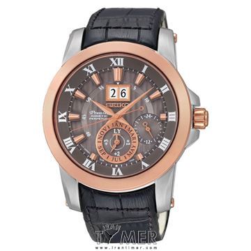 ساعت مچی مردانه کلاسیک بند چرم طبیعی، نمایش تاریخ کامل، کنتیک، شاخص ذخیره انرژی