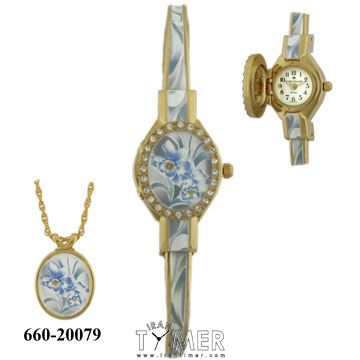 ساعت مچی زنانه فشن کلاسیک ، نگین دار ، همراه با نقاشی مینیاتوری دست ، ست گردنبندیبا قیمت جداگانهبا