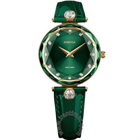 ساعت مچی زنانه فشن بند چرم طبیعی، نگین دار، رنگ PVD