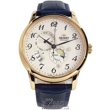 ساعت مچی مردانه کلاسیک بند چرم طبیعی، نمایش تاریخ و روز، اتوماتیک، سنگ قیمتی داخل موتور، نمایش حالت ماه و خورشید