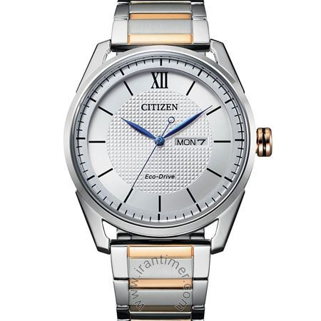 ساعت مچی مردانه کلاسیک تمام استیل، اکو درایو، نمایش تاریخ و روز، نمایش روزهای هفته به زبان انگلیسی و عربی