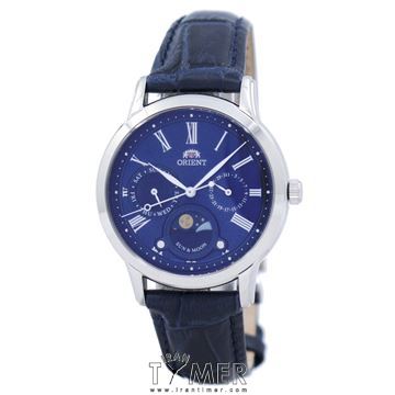 ساعت مچی زنانه کلاسیک بند چرم طبیعی، نمایش تاریخ و روز، نمایش حالت ماه و خورشید