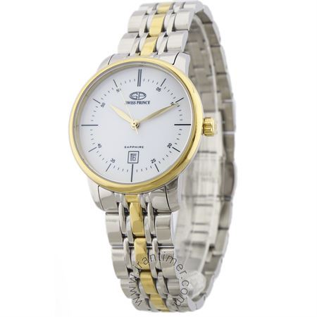 ساعت مچی زنانه کلاسیک تمام استیل، نمایش تاریخ، ست، موتور Ronda Swiss