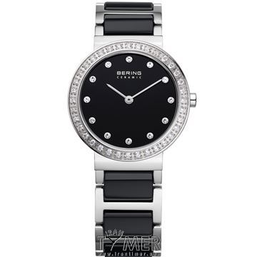 ساعت مچی زنانه کلاسیک فشن بند استیل و سرامیک،نگین سواروسکی