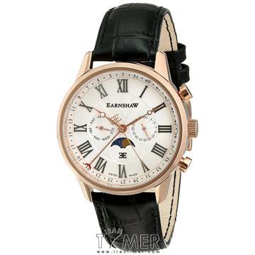 ساعت مچی مردانه کلاسیک بند چرم طبیعی، نمایش تاریخ کامل، نمایش حالت ماه 