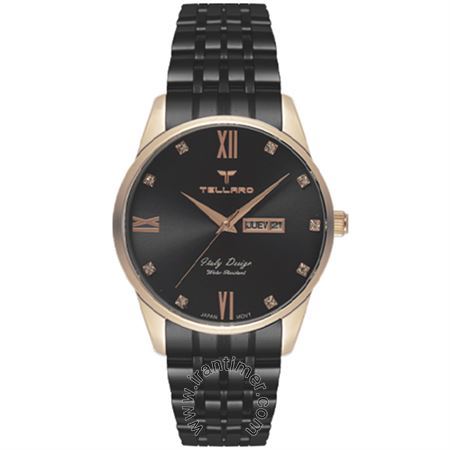 ساعت مچی زنانه کلاسیک بند استیل، نمایش تاریخ و روز، نگین دار، ست