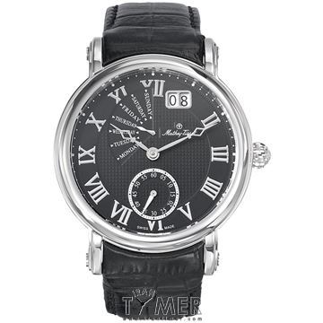 ساعت مچی مردانه کلاسیک بند چرم طبیعی، نمایش تاریخ بزرگ و روز، موتور سوئیس Ronda 7004P