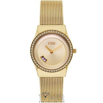 ساعت مچی زنانه کلاسیک تمام استیل، نمایش تاریخ، نگین دار