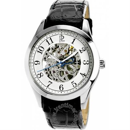 ساعت مچی مردانه کلاسیک بند چرم طبیعی، اسکلتون، اتوماتیک، سنگ قیمتی داخل موتور