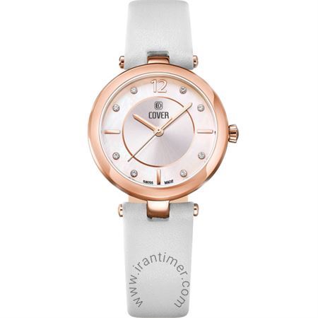 ساعت مچی زنانه کلاسیک بند چرم طبیعی، سنگ های کریستالی، شیشه مینرال K1 با پوشش سافایر، نمایش اتمام باتری، رنگ PVD، موتور ETA Quartz Cal. 902.101