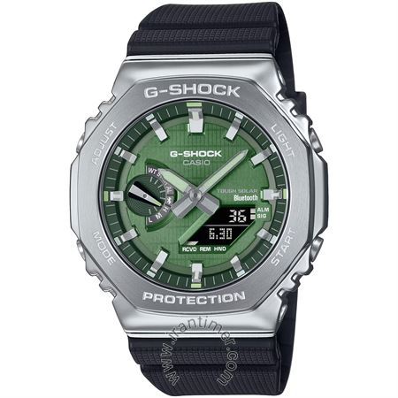 ساعت مچی مردانه اسپرت بند پلاستیکی، هوشمند، اتصال به موبایل از طریق بلوتوث و برنامه CASIO WATCHES، دارای دو نور پس زمینه