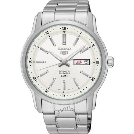 ساعت مچی مردانه کلاسیک تمام استیل، نمایش تاریخ و روز، اتوماتیک، 21 عدد سنگ قیمتی داخل موتور