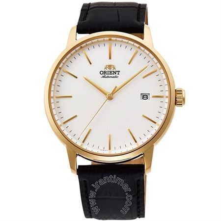 ساعت مچی مردانه کلاسیک بند چرم طبیعی، نمایش تاریخ، اتوماتیک، سنگ قیمتی داخل موتور