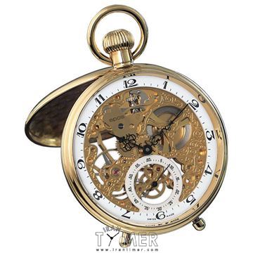 ساعت مچی مردانه جیبی کلاسیک تمام استیل، کوکی، سنگ قیمتی داخل موتور، (ULITAS6497)، اسکلتون، رنگ PVD