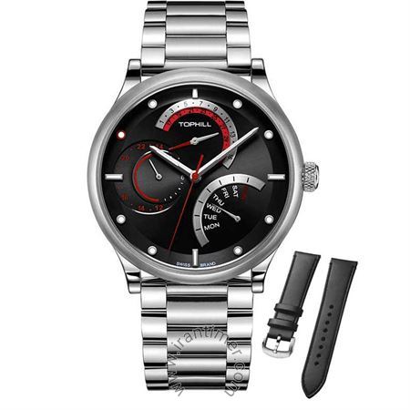 ساعت مچی مردانه کلاسیک تمام استیل، همراه با بند چرم طبیعی