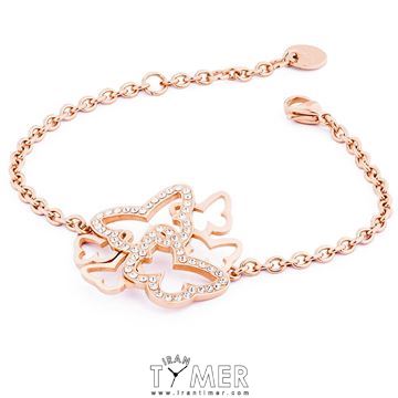 ساعت مچی دستبند زنانه فشن تمام استیل، نگین دار