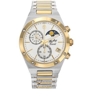 ساعت مچی مردانه کلاسیک تمام استیل، کرونوگراف، نمایش تاریخ، نمایش حالت ماه، رنگ PVD