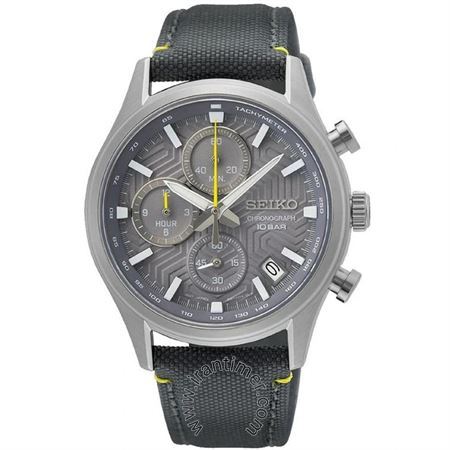 ساعت مچی مردانه اسپرت بند چرم طبیعی با روکش پارچه، نمایش تاریخ، کرونوگراف، سرعت سنج