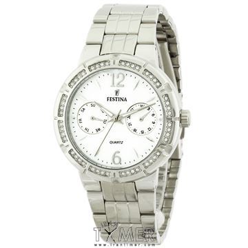 ساعت مچی زنانه فشن کلاسیک تمام استیل ، نگین دار ، نمایش  تاریخ  و هفته