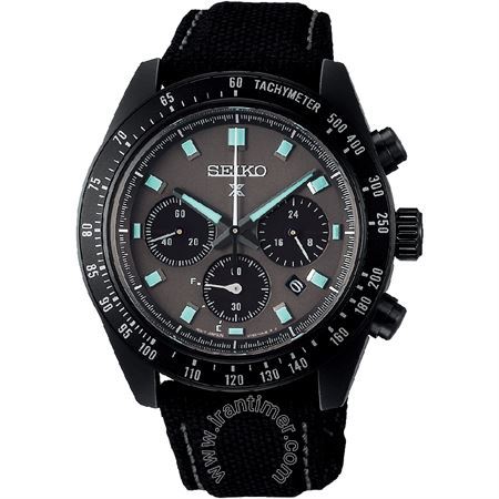 ساعت مچی مردانه کلاسیک بند چرم طبیعی با روکش پارچه، کرونوگراف، نمایش تاریخ، سرعت سنج، خود شارژ، شاخص ذخیره انرژی