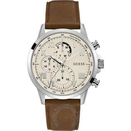 ساعت مچی مردانه کلاسیک بند چرمی، نمایش تاریخ کامل، دو زمانه