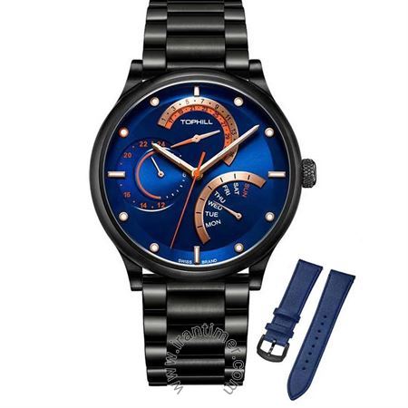 ساعت مچی مردانه کلاسیک تمام استیل، همراه با بند چرم طبیعی