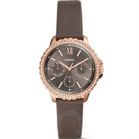 ساعت مچی زنانه فشن بند چرمی، نمایش تاریخ کامل، نگین دار