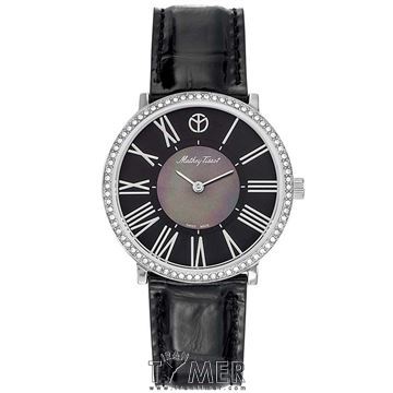 ساعت مچی زنانه فشن بند چرم طبیعی، نگین دار