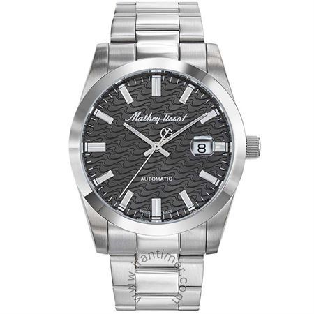 ساعت مچی مردانه کلاسیک تمام استیل، نمایش تاریخ، اتوماتیک، سنگ قیمتی داخل موتور