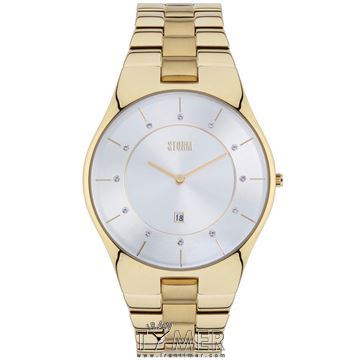 ساعت مچی مردانه کلاسیک تمام استیل، نمایش تاریخ، نگین دار