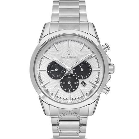 ساعت مچی مردانه کلاسیک بند استیل، نمایش تاریخ کامل، دو زمانه