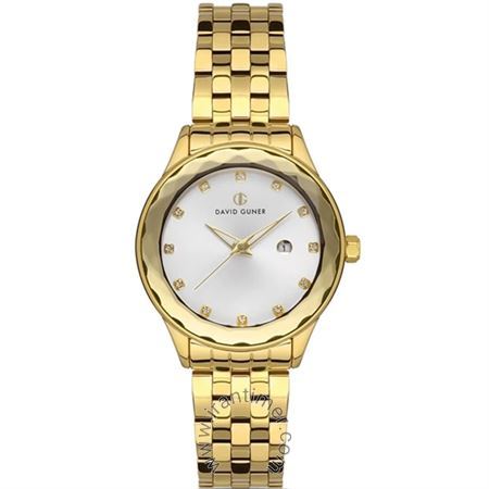 ساعت مچی زنانه کلاسیک بند استیل، نمایش تاریخ، نگین دار