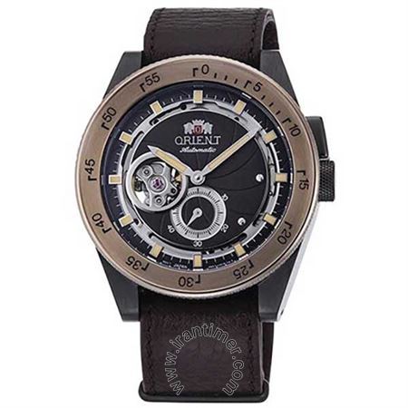 ساعت مچی مردانه کلاسیک بند چرم طبیعی، اتوماتیک، قلب باز، سنگ قیمتی داخل موتور