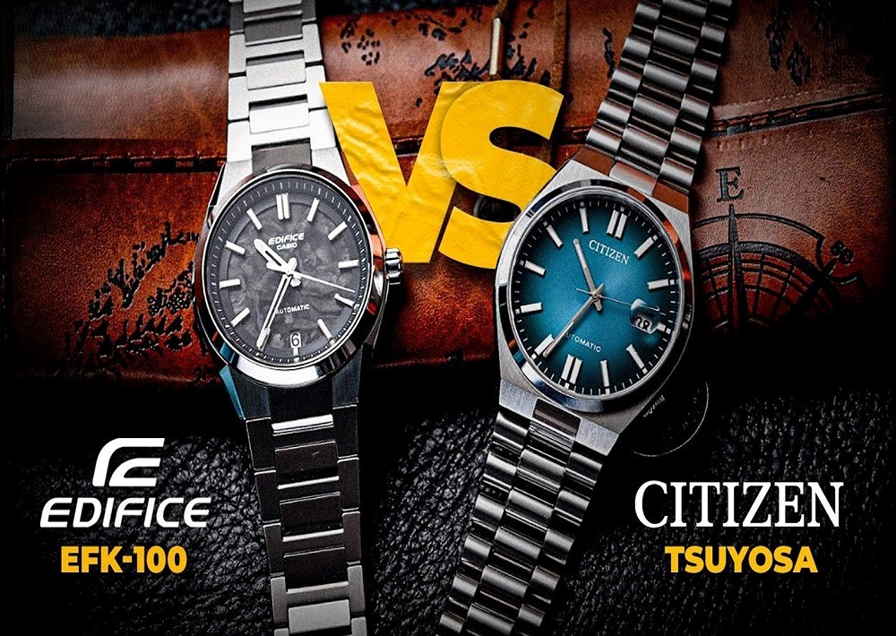 بررسی تفاوت‌های طراحی ساعت Casio Edifice EFK‑100 و Citizen Tsuyosa