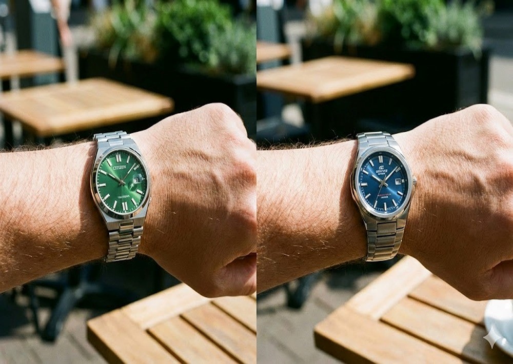 ارزیابی راحتی و قرارگیری Citizen Tsuyosa در برابر Edifice EFK-100 روی مچ دست