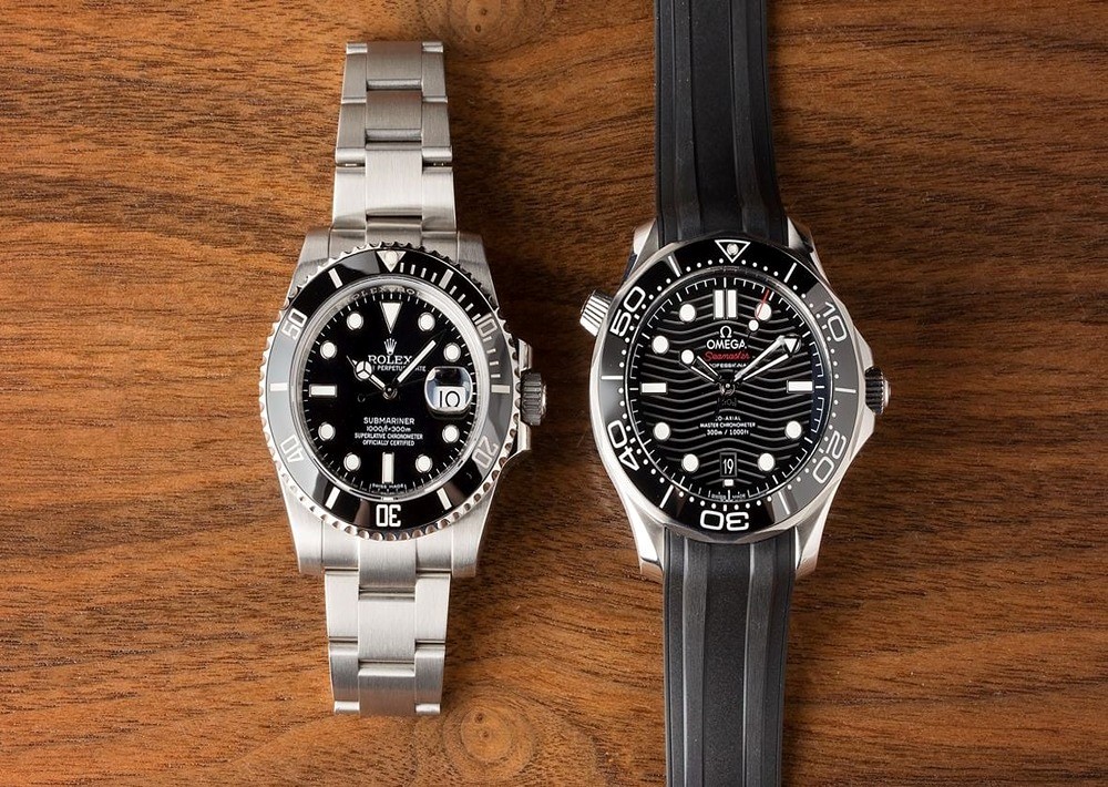 مقایسه ساعت مچی غواصی رولکس Submariner 116610LN و امگا Seamaster Diver 300m