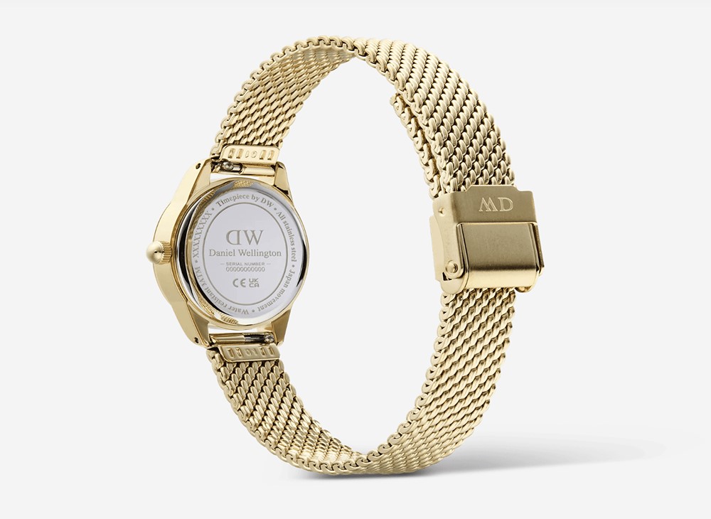 استفاده از رنگ طلایی جذاب برای ساعت دنیل ولینگتون Ophelia Mini Mesh Gold