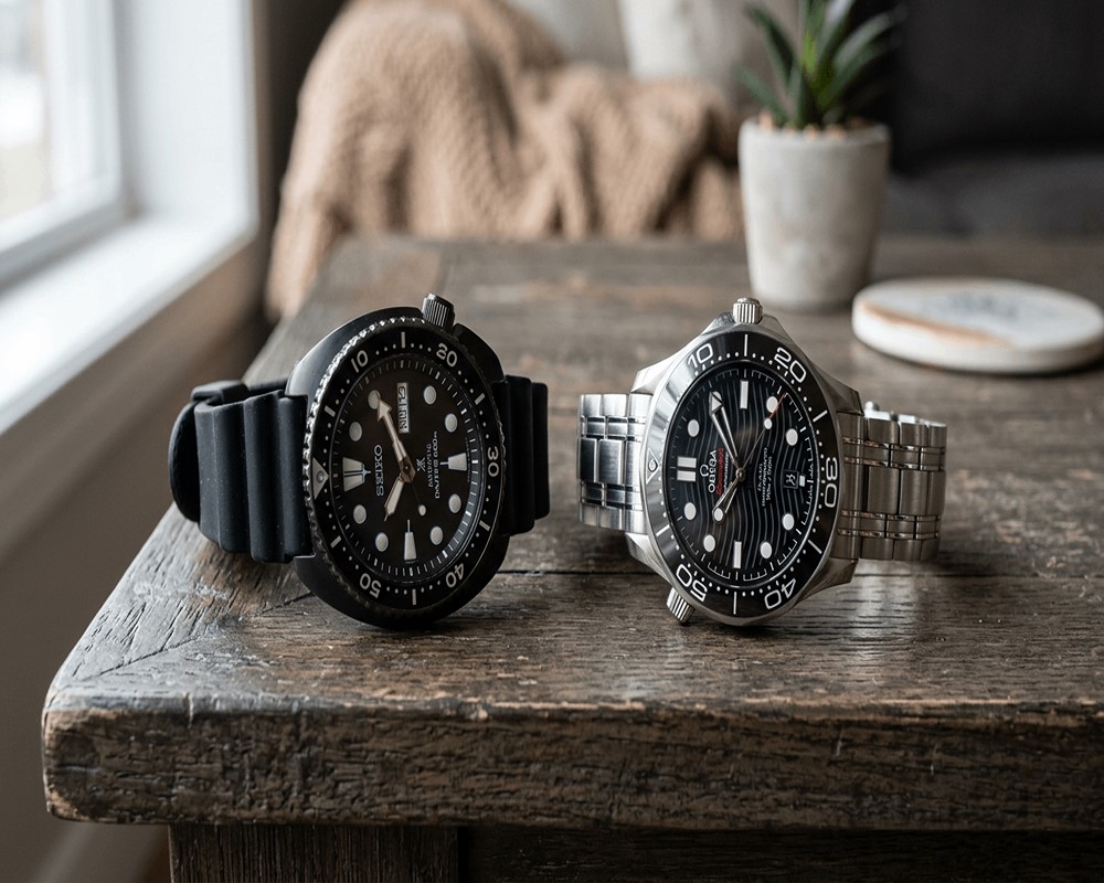 مقایسه دو ساعت مچی سیکو Turtle و امگا Seamaster