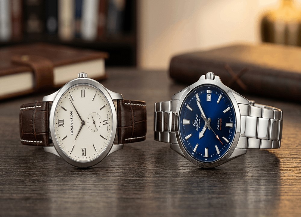 ارزیابی کیفیت بدنه و مقاومت ساعت Casio Edifice و Romanson