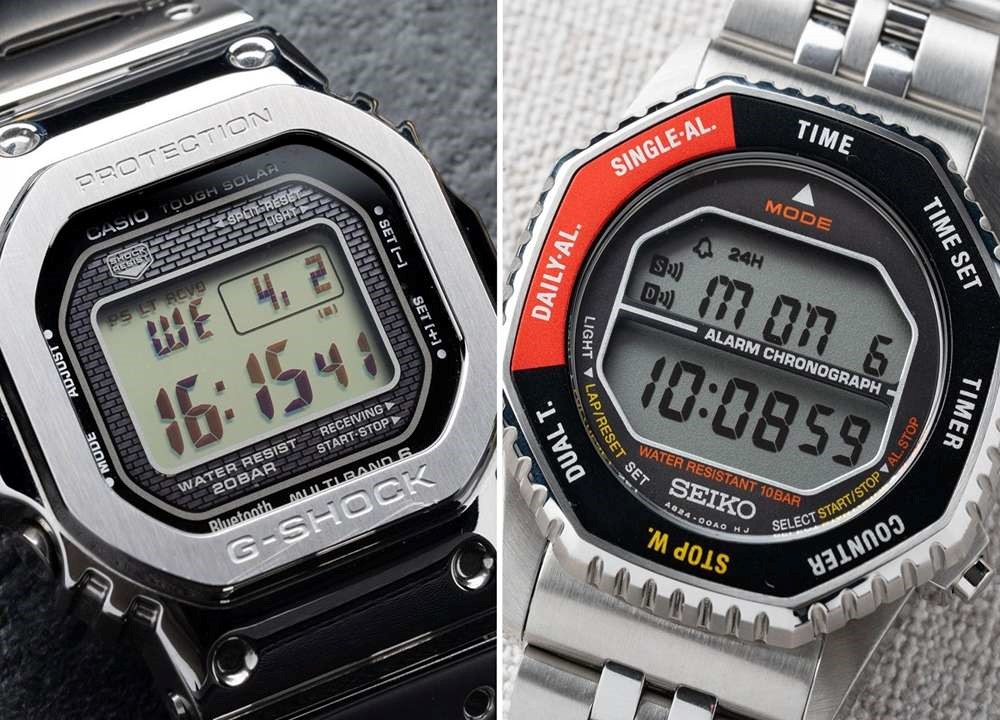 تفاوت دو ساعت مچی Seiko Rotocall و G-Shock Square