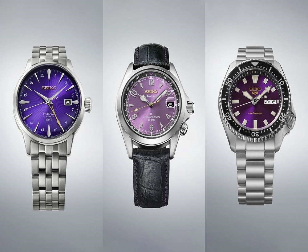 استفاده از رنگ بنفش ادو (ارغوانی) در صفحه ساعت Seiko
