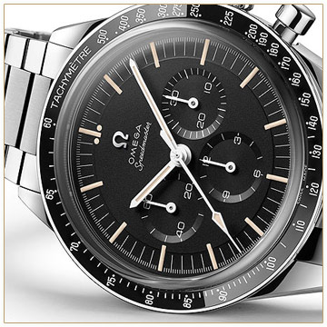ساعت بازساخته شده Speed Master Moonwatch Caliber 321 که توسط اد وایت در سال 1956 در فضانوردی پوشیده شده بود.